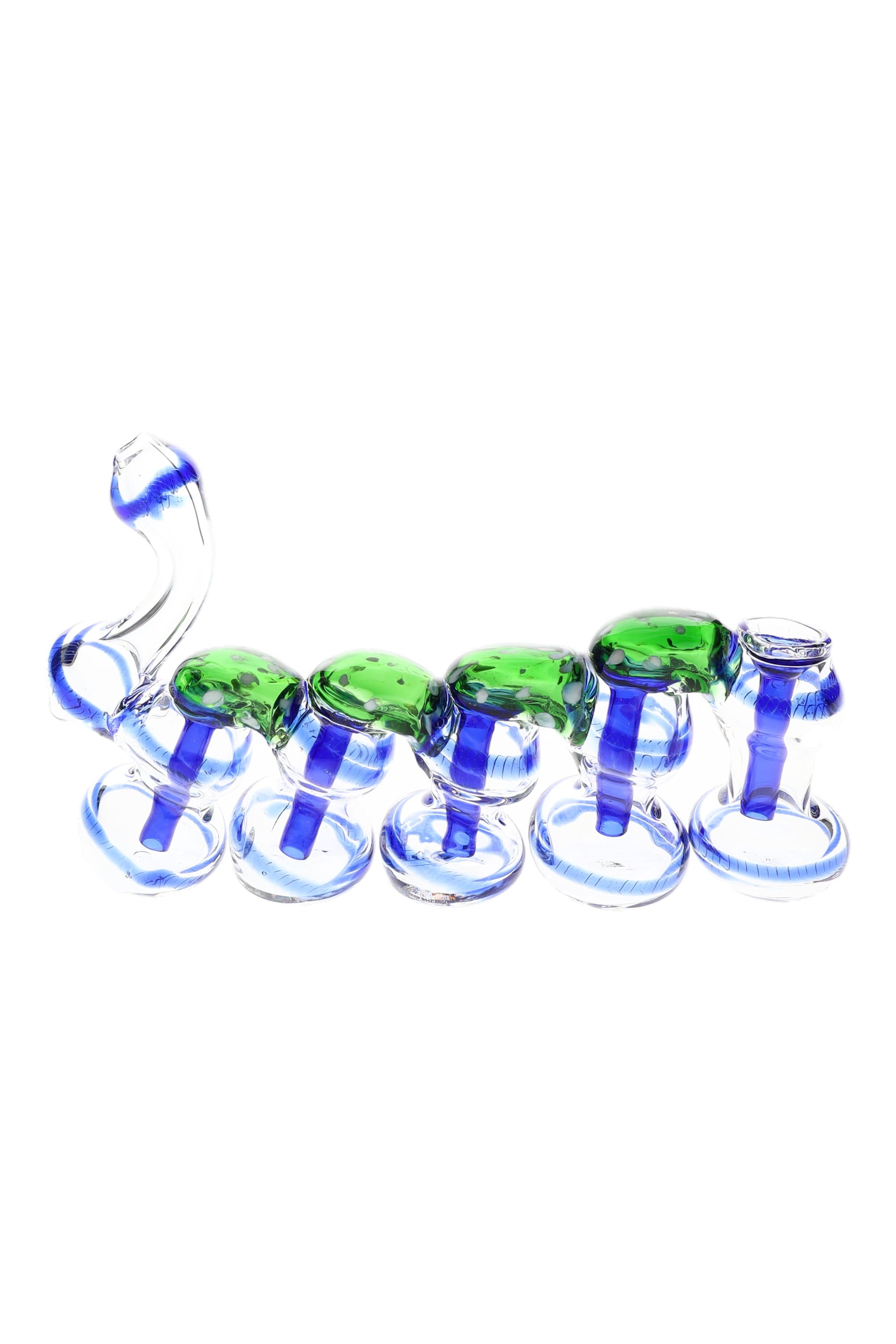 Glass Multi-Chamber Striped Sherlock Bubbler “Ripple Rail” – 9″