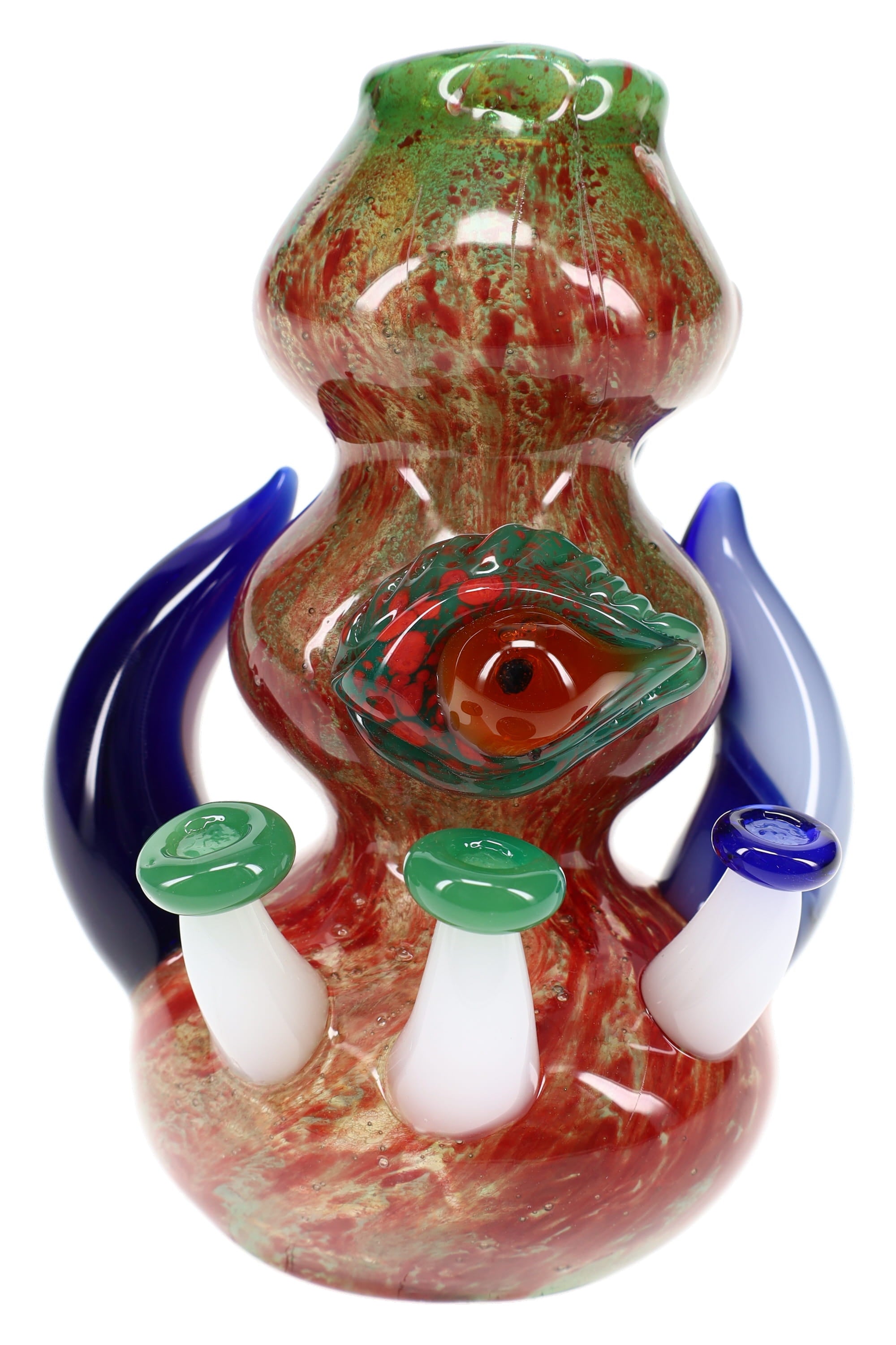 Glass Tentacle Hammer Bubbler “Kraken Eye” – Silver Fumed – 8″ – Assorted Colors